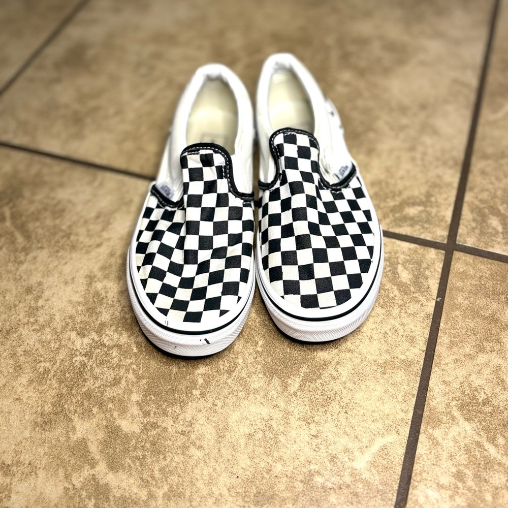 Vans Kids Black and White Checkered Sneakers